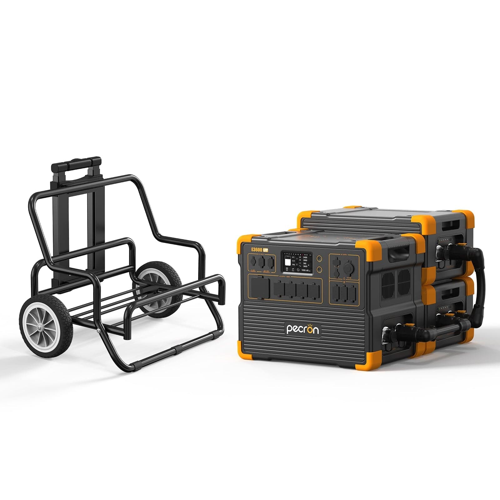 PECRON E3600LFP Portable Power Station 3600W 3072Wh (Pre-Order | Ships: End of June) Solar Generators PECRON E3600LFP+2*EP3000-48V With Trolley