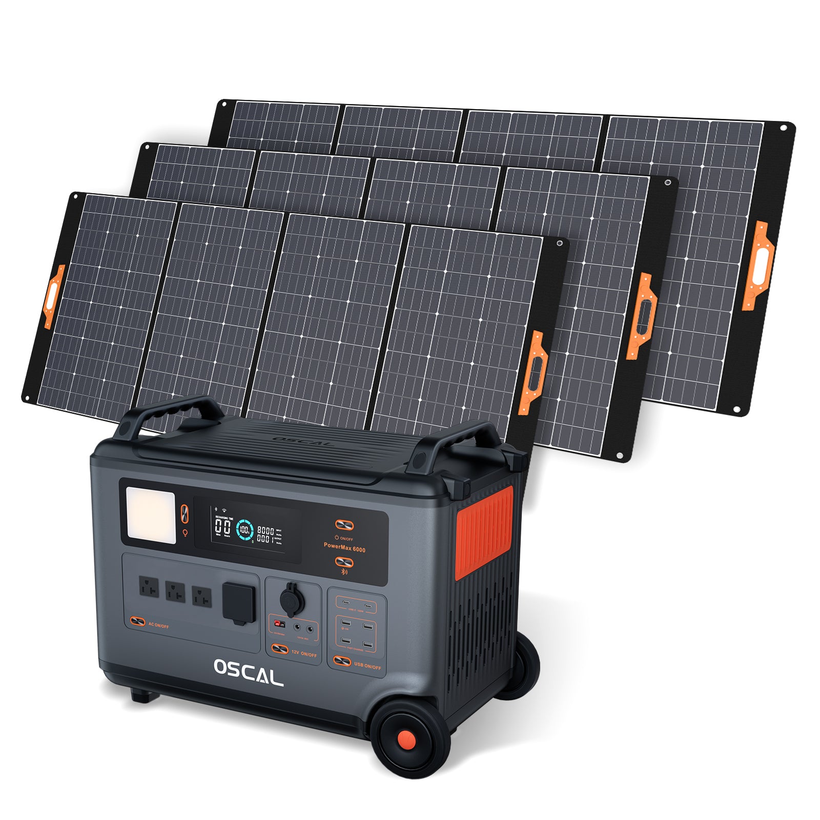 Oscal PowerMax 6000 | 6000W Portable Power Station with 120/240V Dual Voltage Solar Generators Oscal