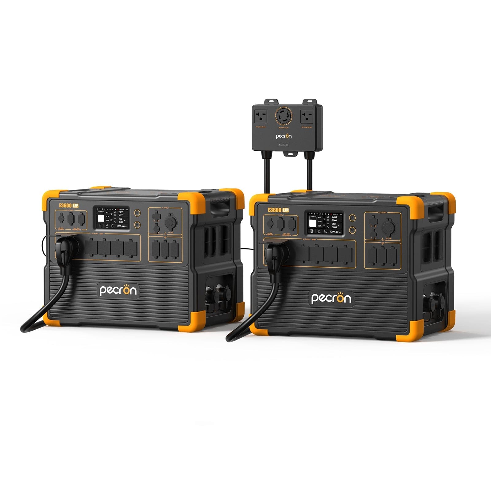 PECRON E3600LFP Portable Power Station 3600W 3072Wh (Pre-Order | Ships: End of June) Solar Generators PECRON 2*E3600LFP+240V box Without Trolley