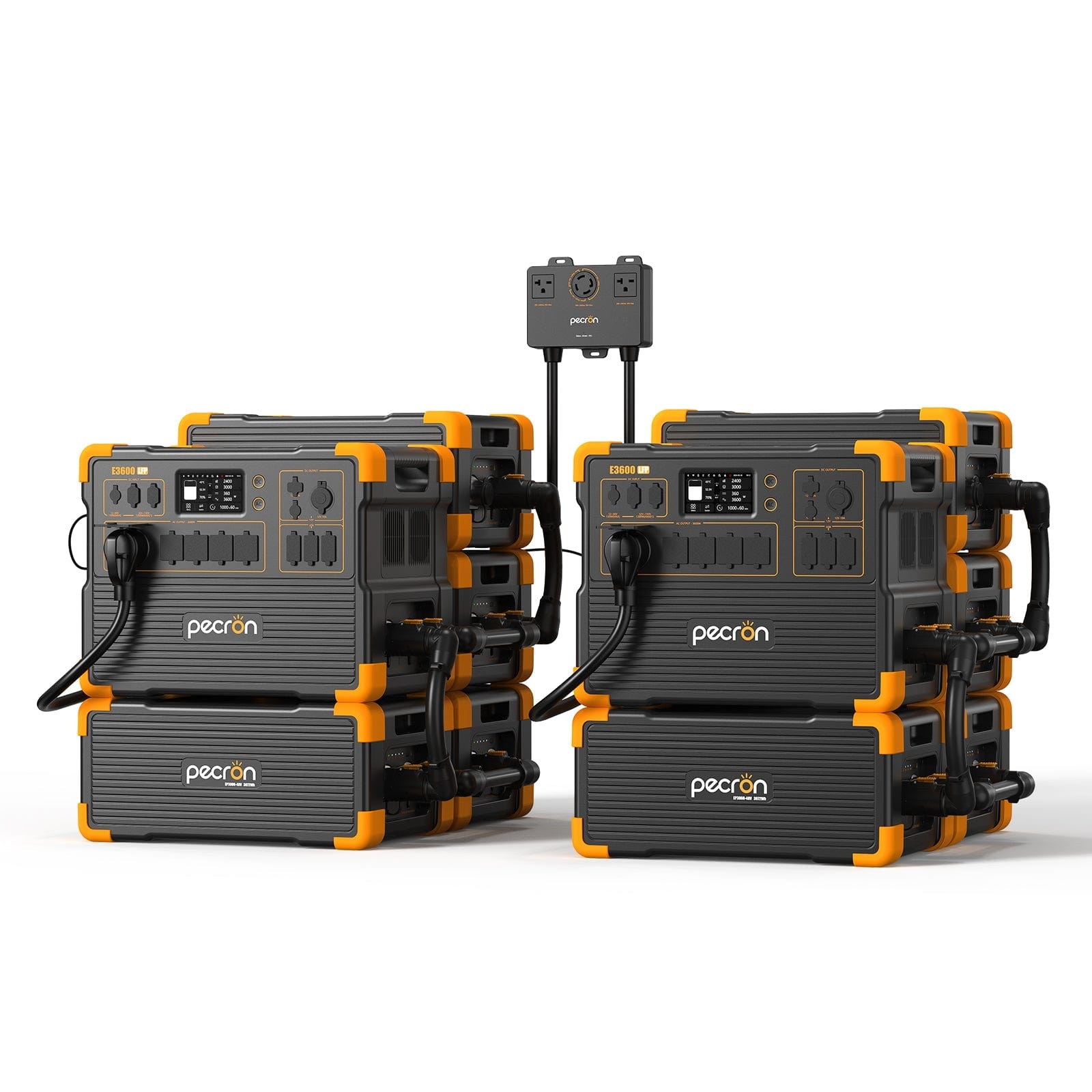PECRON E3600LFP Solar Generator Kit 3600W 3072Wh (Pre-Order | Ships: End of June) Solar Generators PECRON E3600LFP*2+EP3000-48V*8+240V Box Without Trolley
