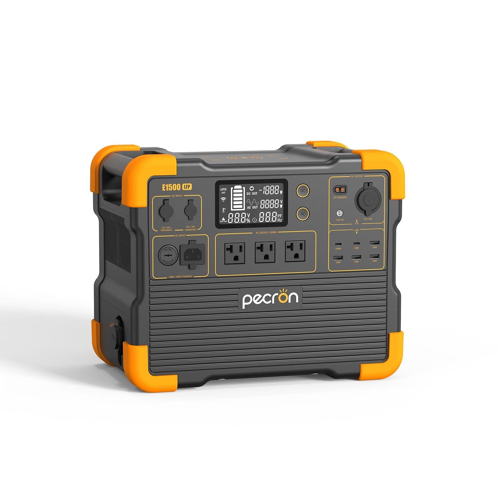 PECRON E1500LFP Expandable Portable Power Station 2200W 1536Wh Solar Generators PECRON