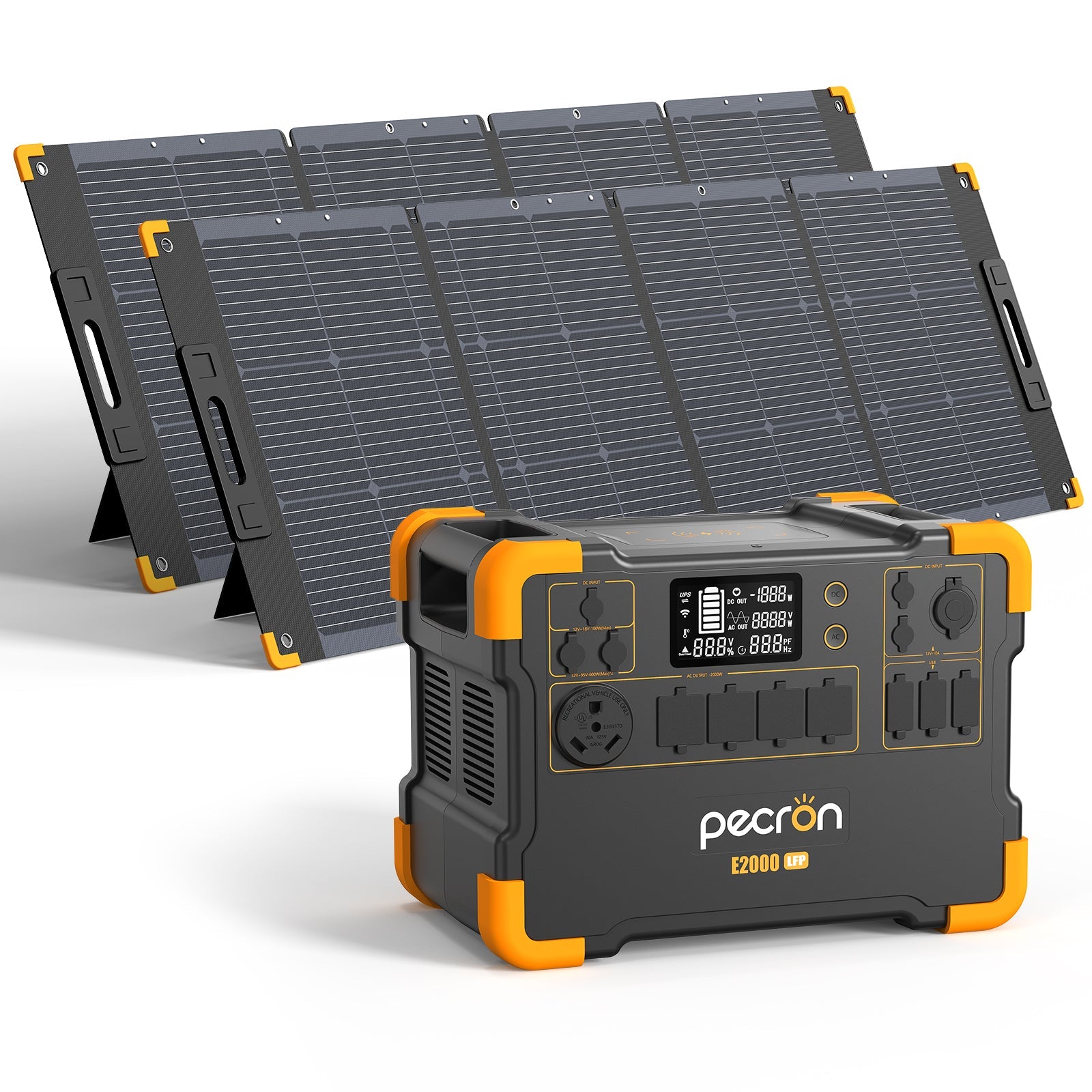 PECRON E2000LFP Expandable Portable Power Station 2000W 1920Wh Solar Generator & Portable Power Station PECRON