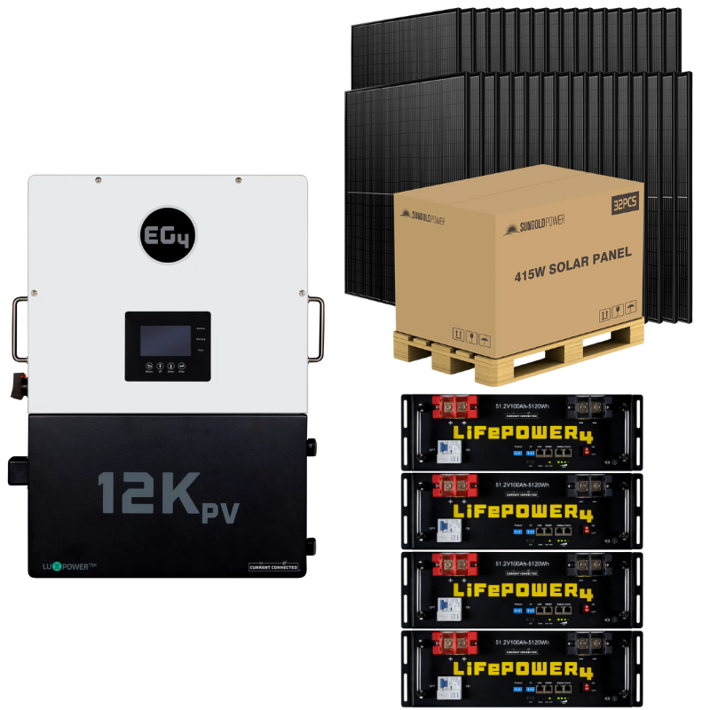 EG4 12kPV Modular Hybrid Power Kit – Flexible Battery & Solar Configurations