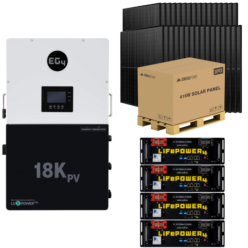 EG4 18kPV High-Capacity Hybrid Power Kit – 12kW Inverter with Flexible Battery & Solar Options