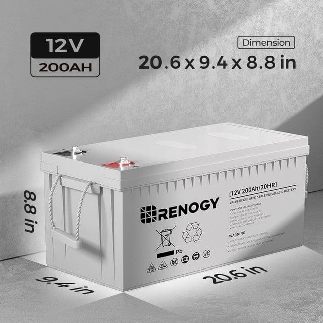 Renogy 12 Volt 200Ah Deep Cycle AGM Battery Batteries Renogy