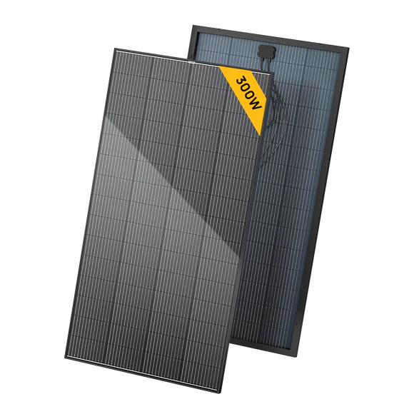 BougeRV 300 Watt 12V/24V Rigid Bifacial 12BB Mono Solar Panel