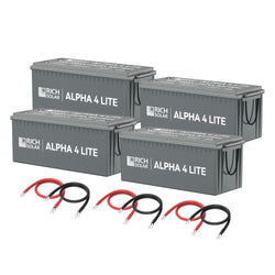 RICH SOLAR 4 x ALPHA 4 LITE | 24V | 400Ah | 10.2kWh Lithium Battery Bank Batteries RICH SOLAR