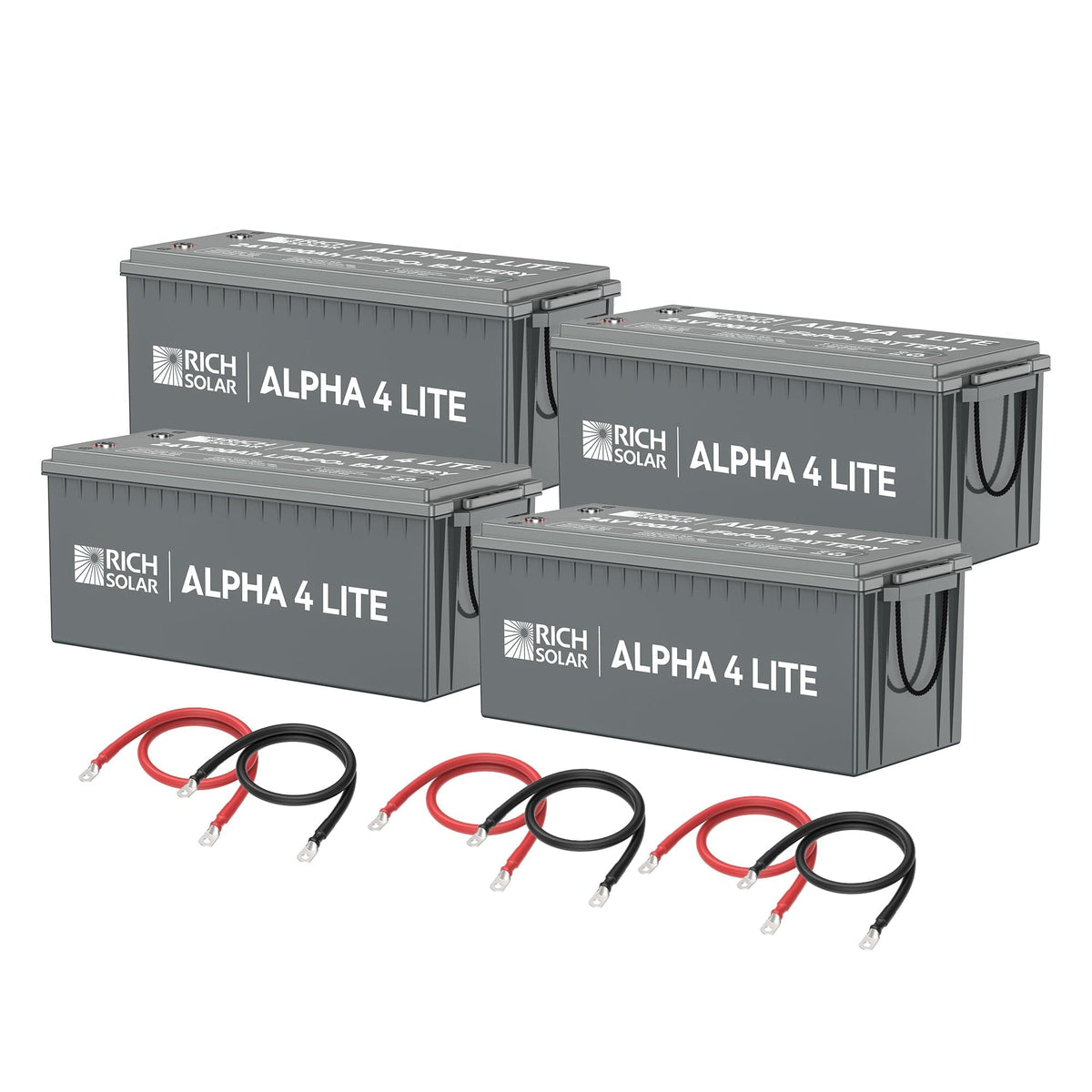RICH SOLAR 4 x ALPHA 4 LITE | 24V | 400Ah | 10.2kWh Lithium Battery Bank Batteries RICH SOLAR