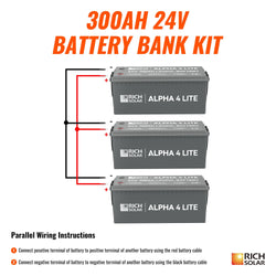 RICH SOLAR 3 x ALPHA 4 LITE | 300Ah | 7.6kWh Lithium Battery Bank Batteries RICH SOLAR