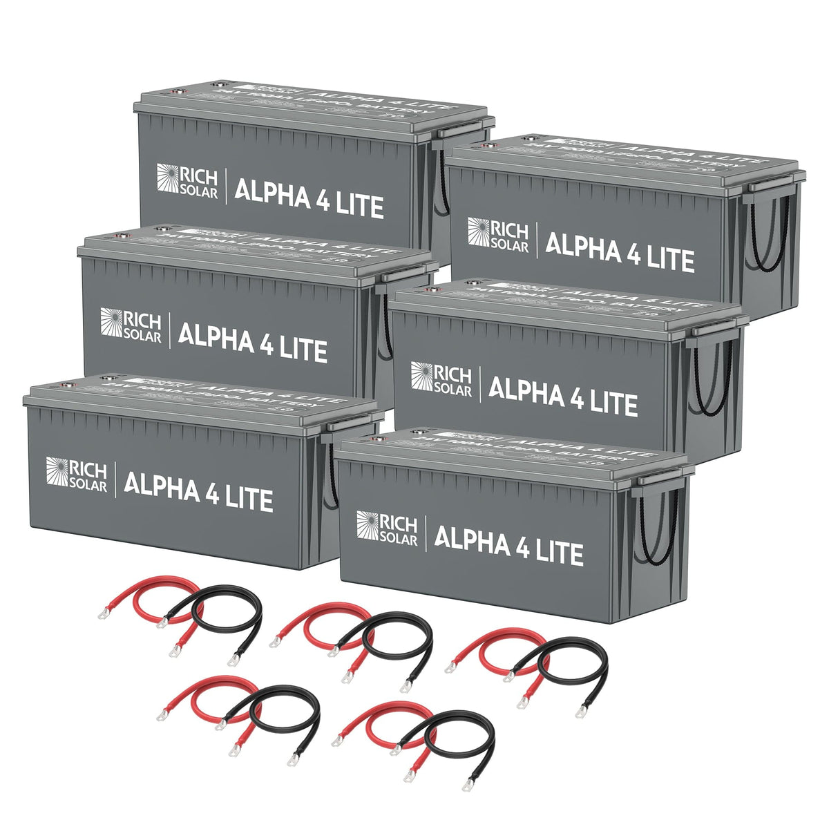 RICH SOLAR 6 x ALPHA 4 LITE | 24V | 600Ah | 15.3kWh Lithium Battery Bank Batteries RICH SOLAR