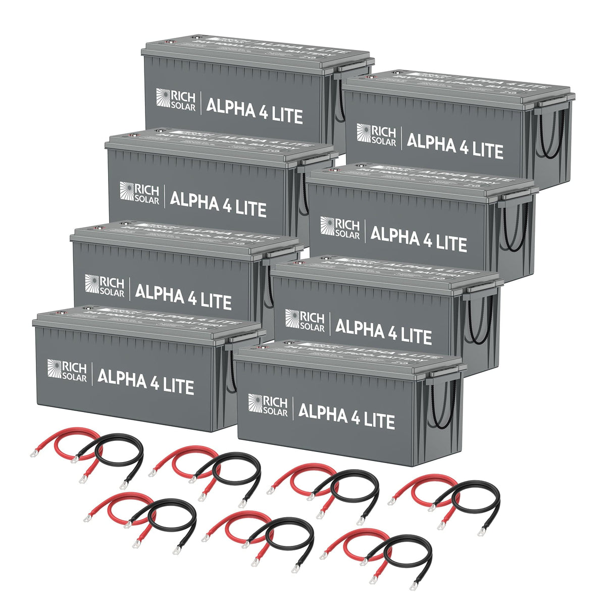 RICH SOLAR 8 x ALPHA 4 LITE | 24V | 800Ah | 20.4kWh Lithium Battery Bank Batteries RICH SOLAR