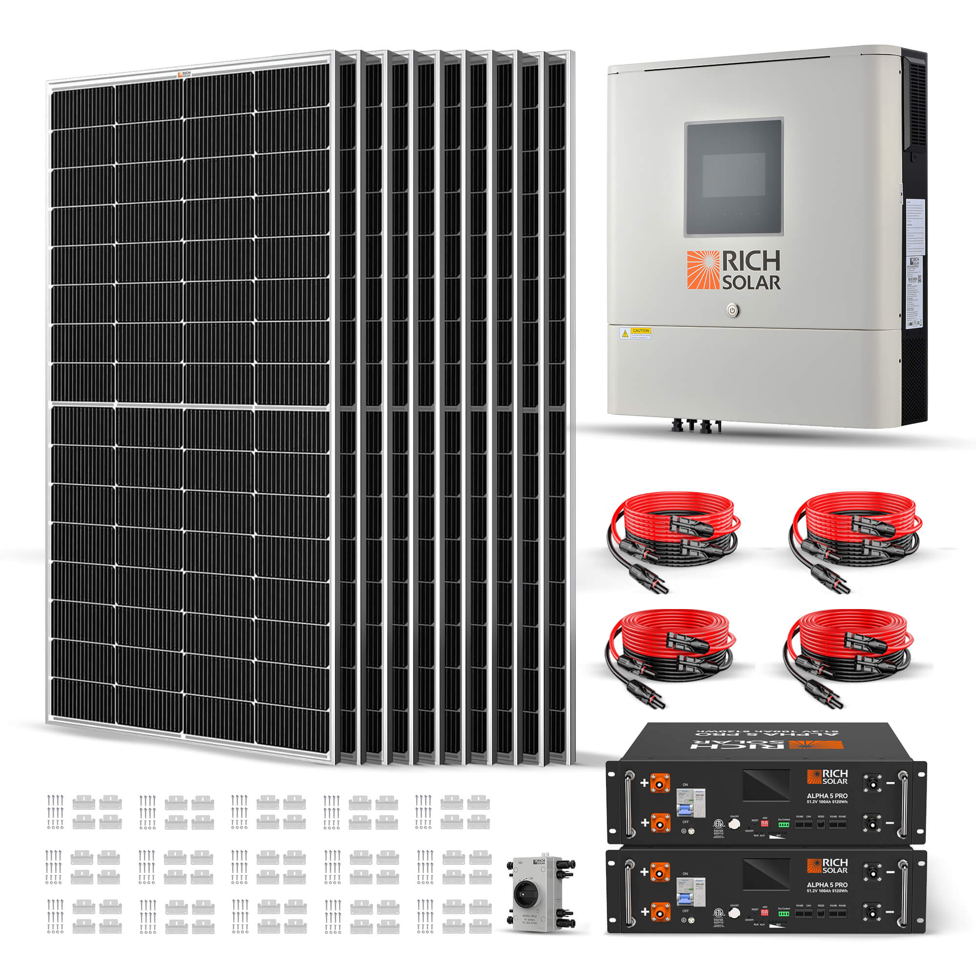 RICH SOLAR | 2,500W 48VDC-120VAC Solar Kit