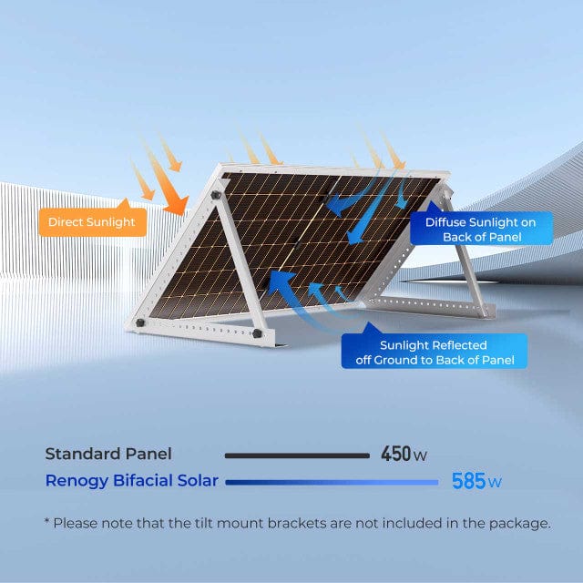 Renogy 450 Watt Bifacial Monocrystalline Solar Panels Solar Panels Renogy