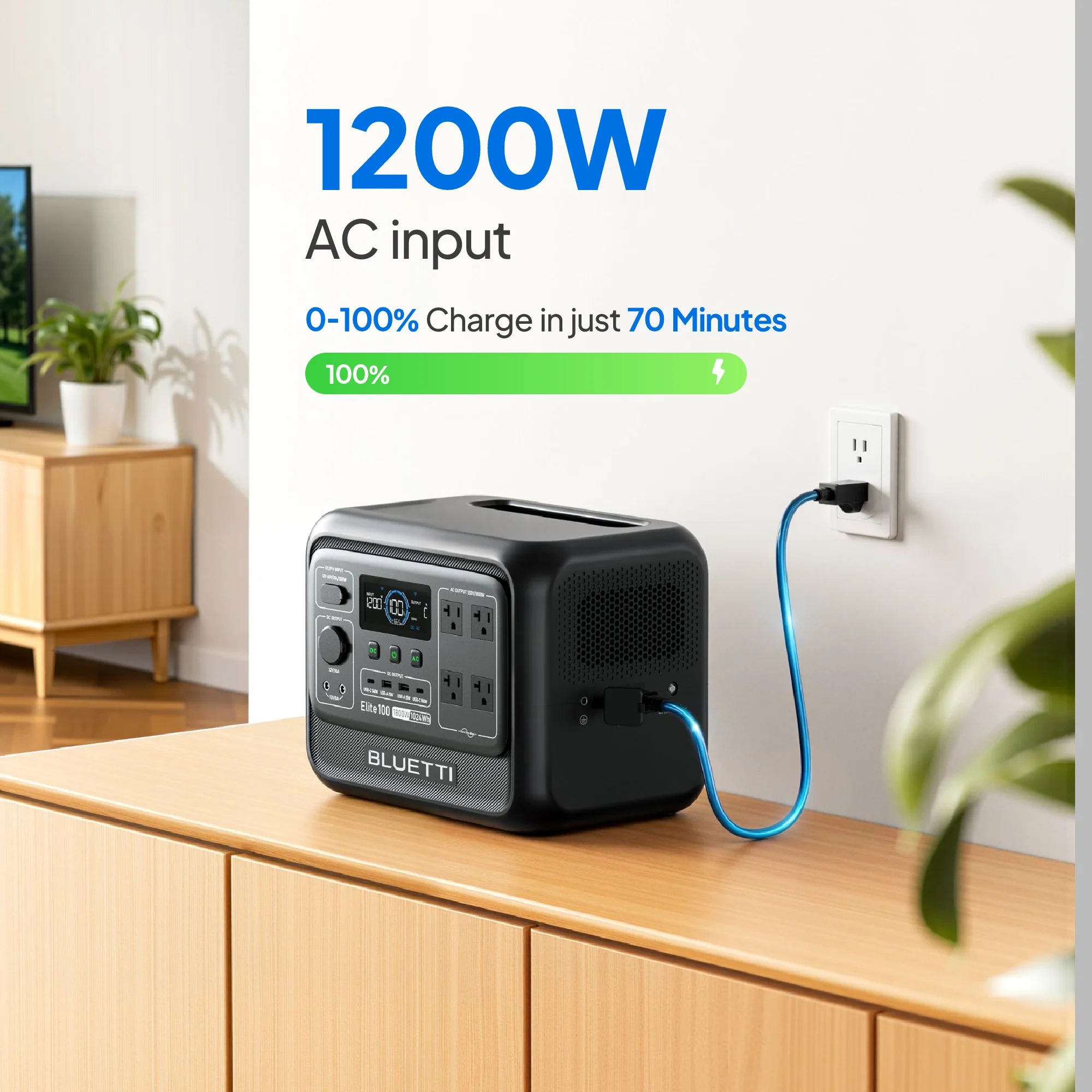 BLUETTI Elite 100 V2 Portable Power Station | 1,800W 1,024Wh