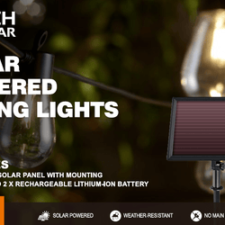 RICH SOLAR | Solar String Lights | 12 LED Solar Powered Bulbs on String Lights | Easy to Install Solar Motion Lights RICH SOLAR
