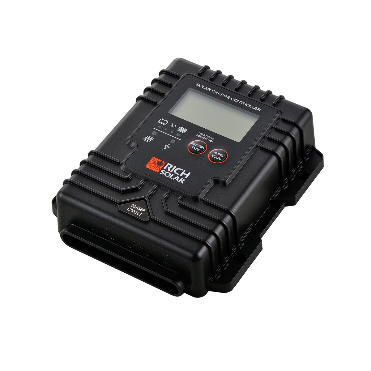 RICH SOLAR BRAVO Waterproof 20 | 20 Amp Waterproof PWM Solar Charge Controller | Waterproof 20A 12V PWM Controller for RVs, Trailers, Campers, Vans, Boats, Off-Grid | #1 Waterproof Solar Controller PWM Charge Controllers RICH SOLAR