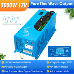 Sungold Power 3000W DC 12V Pure Sine Wave Inverter With Charger Off-Grid Inverters SunGoldPower