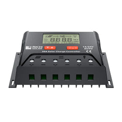 RICH SOLAR BRAVO LEGEND 30 | 30 Amp PWM Solar Charge Controller | 12V/24V Auto 30A PWM Controller for RVs, Trailers, Campers, Vans, Boats, Off-Grid