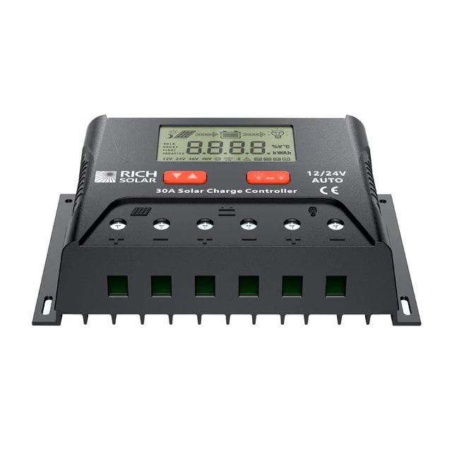 RICH SOLAR BRAVO LEGEND 30 | 30 Amp PWM Solar Charge Controller | 12V/24V Auto 30A PWM Controller for RVs, Trailers, Campers, Vans, Boats, Off-Grid