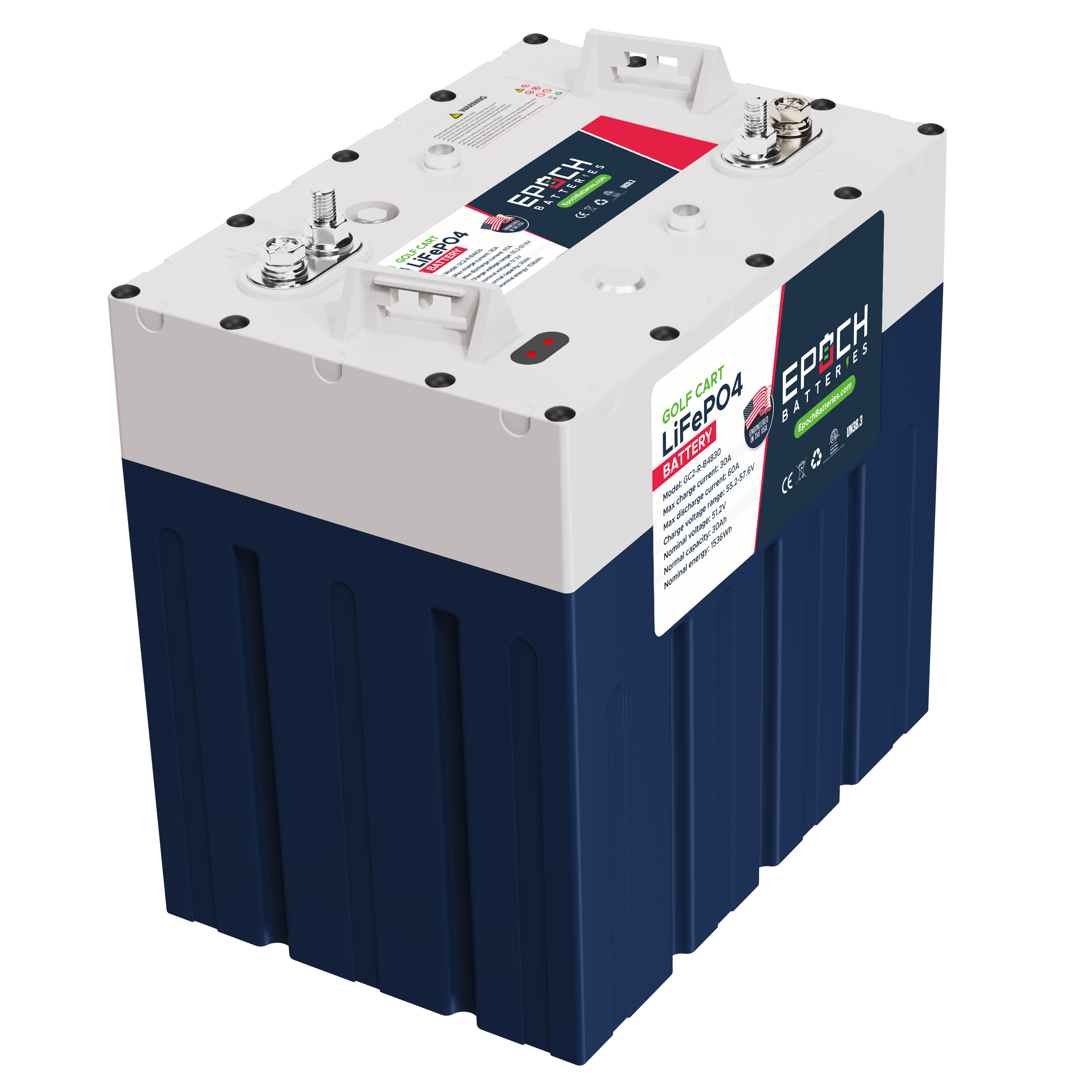 Epoch 48V 60Ah Golf Cart Lithium Battery Kit - Complete Set