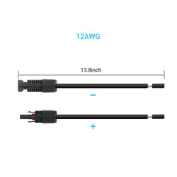 Renogy Solar Panel to Charge Controller Adaptor Kit Accessories Renogy 9 IN 12 AWG