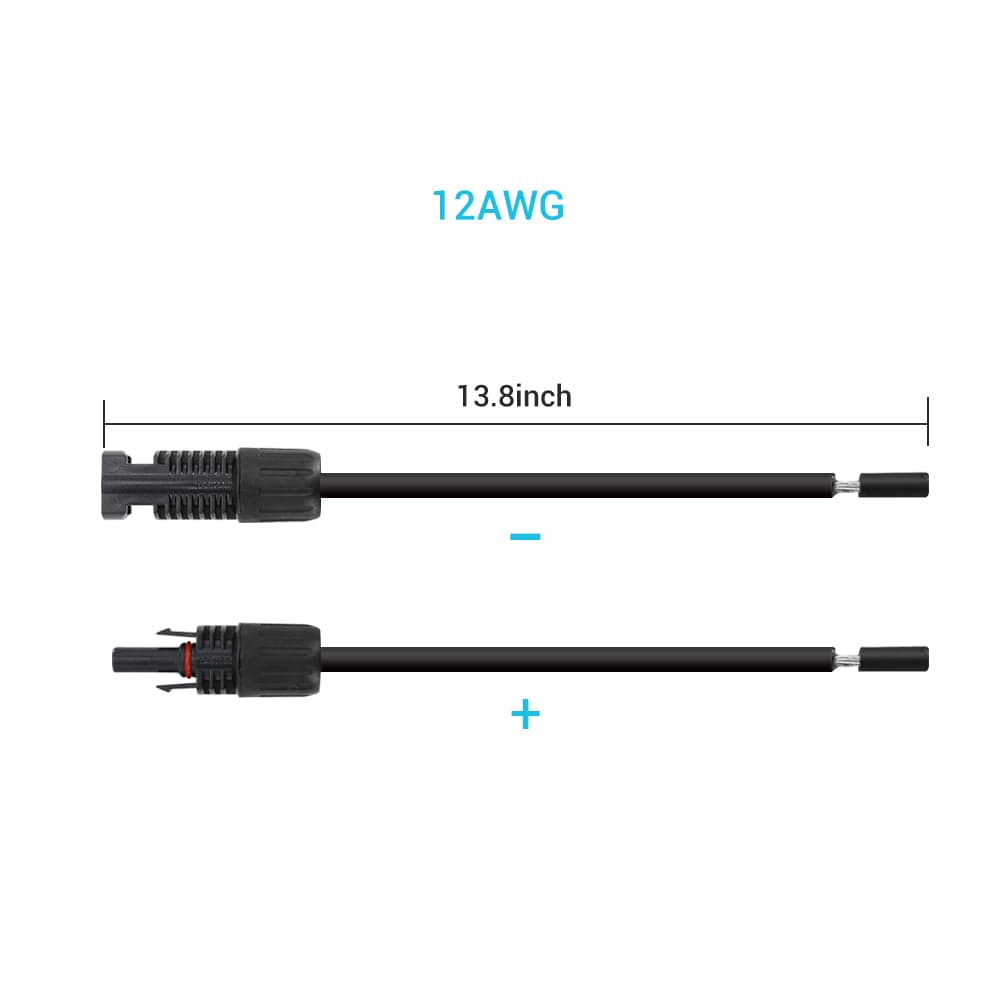 Renogy Solar Panel to Charge Controller Adaptor Kit Accessories Renogy 9 IN 12 AWG