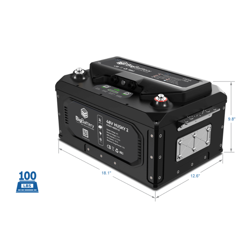 BigBattery 48V HUSKY 2 PWR | 5.12kWh LiFePO4 – High Power | Golf Cart | UTV | Industrial Battery