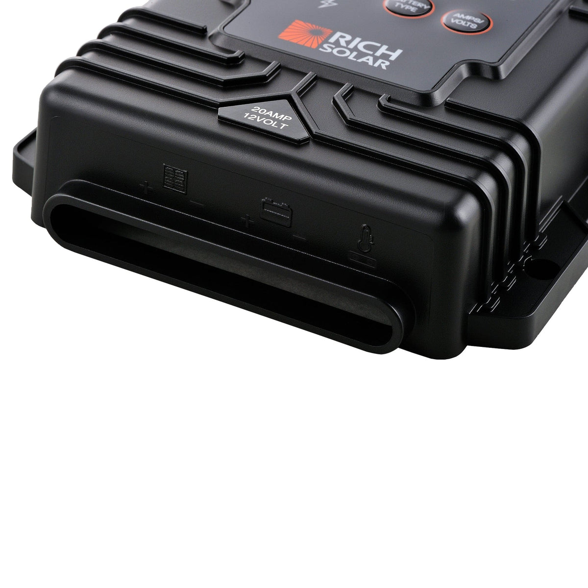 RICH SOLAR BRAVO Waterproof 20 | 20 Amp Waterproof PWM Solar Charge Controller | Waterproof 20A 12V PWM Controller for RVs, Trailers, Campers, Vans, Boats, Off-Grid | #1 Waterproof Solar Controller PWM Charge Controllers RICH SOLAR