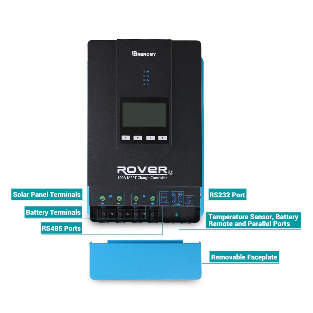 Renogy Rover 100 Amp MPPT Solar Charge Controller Solar Charge Controllers Renogy