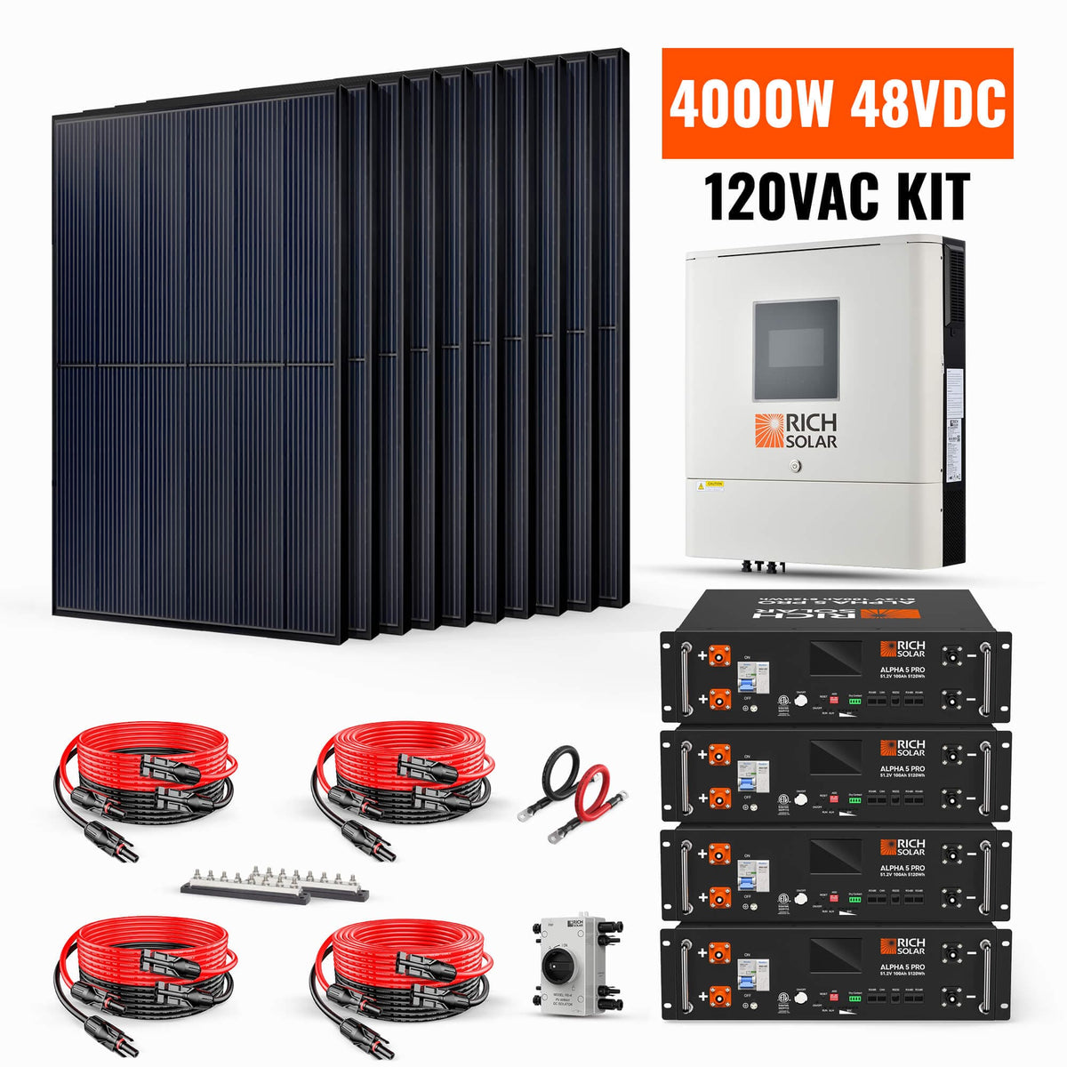 RICH SOLAR 4000W 48VDC-120VAC Solar Kit Solar Kits RICH SOLAR