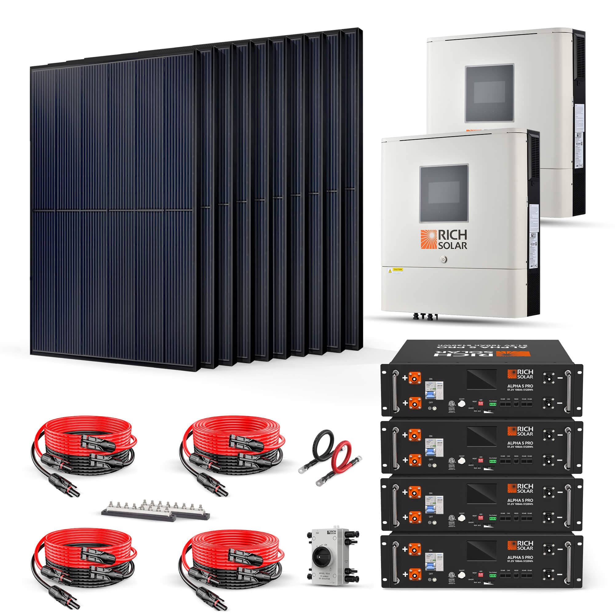 RICH SOLAR 4000W 48VDC-240VAC Solar Kit Solar Panels RICH SOLAR