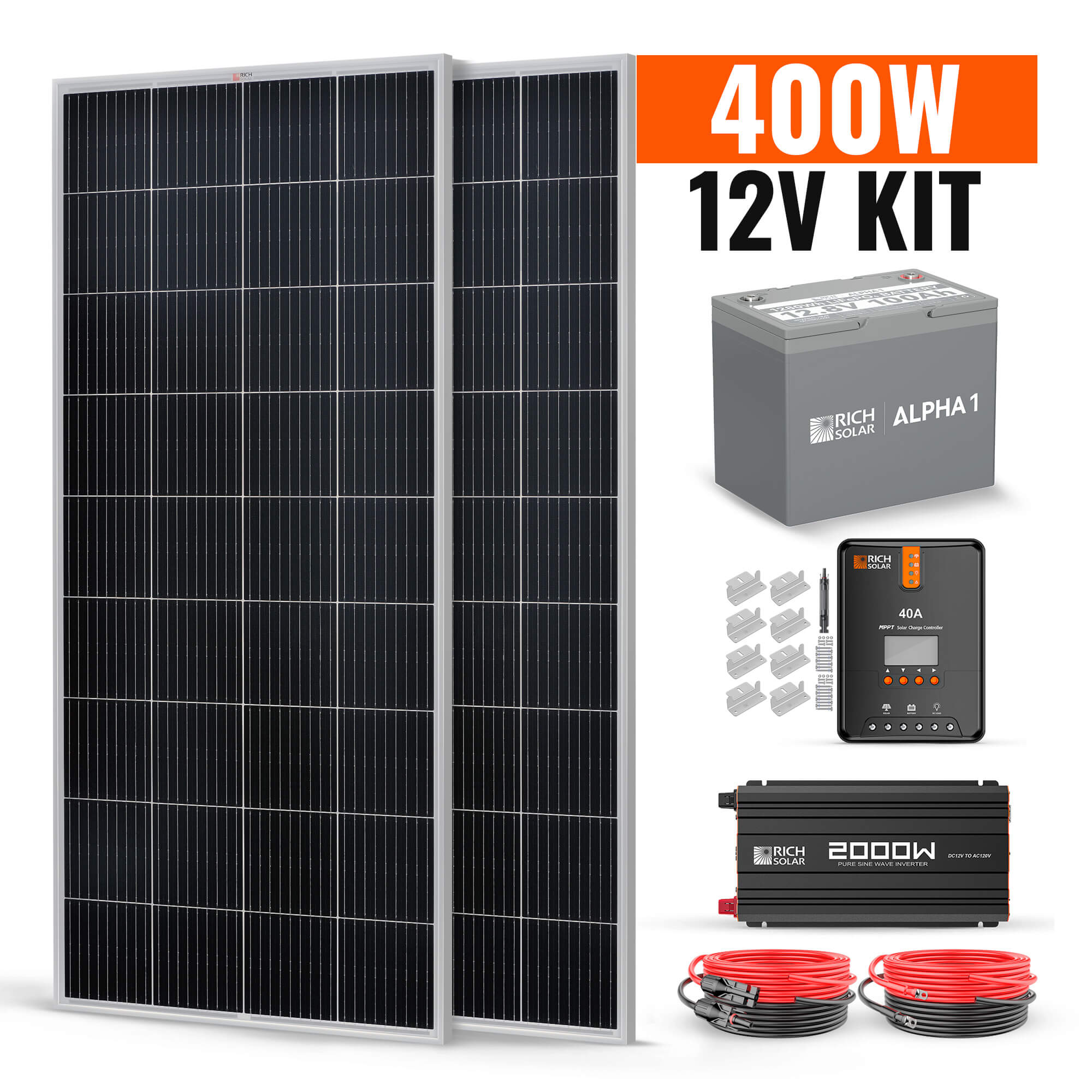 RICH SOLAR 12V 400W Complete Solar Kit