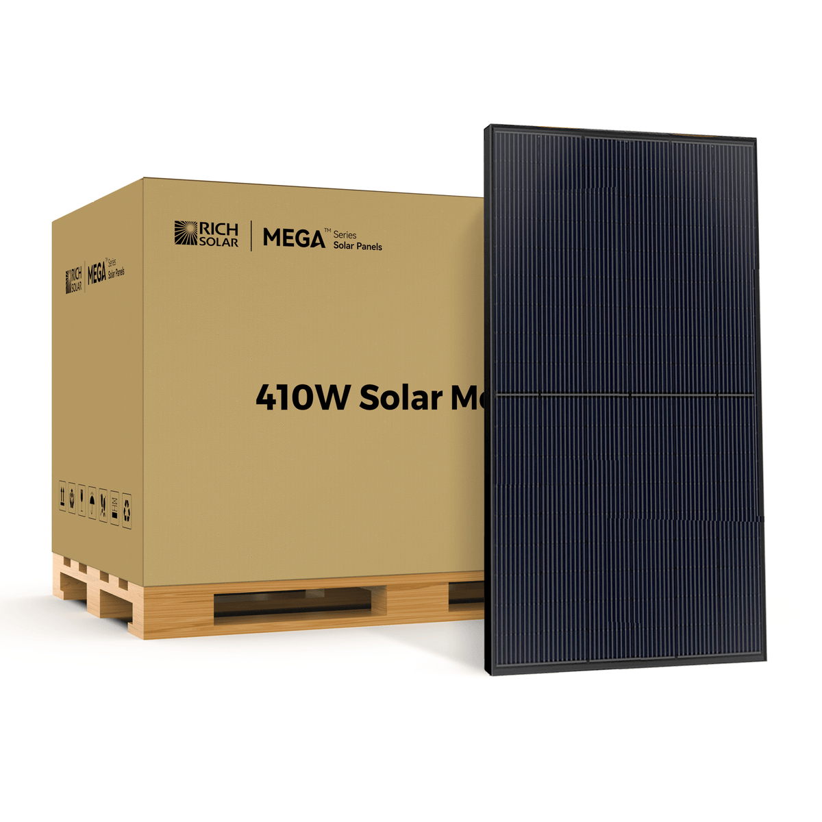 RICH SOLAR MEGA 410 | 410 Watt Solar Panel | Premium Grid-tie or Off-grid Solar Panel for Residential, Commercial, Agriculture | 25-Year Output Warranty | UL Certified Solar Panels by Pallet RICH SOLAR