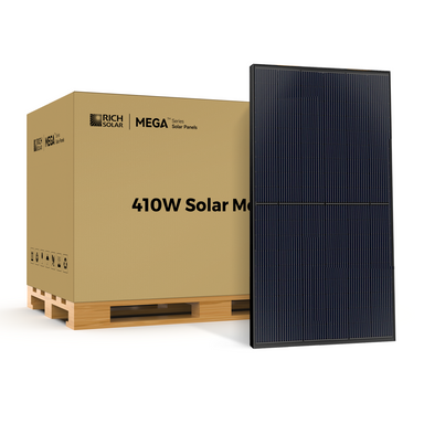 MEGA 410 Watt Monocrystalline Solar Panel | High Efficiency | Black Mono-facial Module | Grid-Tie | Off-Grid | Tier 1 - RICH SOLAR