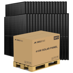 SunGold Power 415W Mono Black PERC Solar Panel – Full Pallet (32 Panels) Rigid Solar Panels SunGoldPower