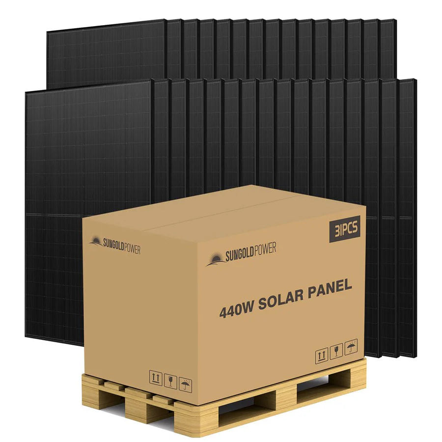 Sungold Power 440W Mono Black N-Type Solar Panel Full Pallet (31 Panels) UL61730 CEC LISTED