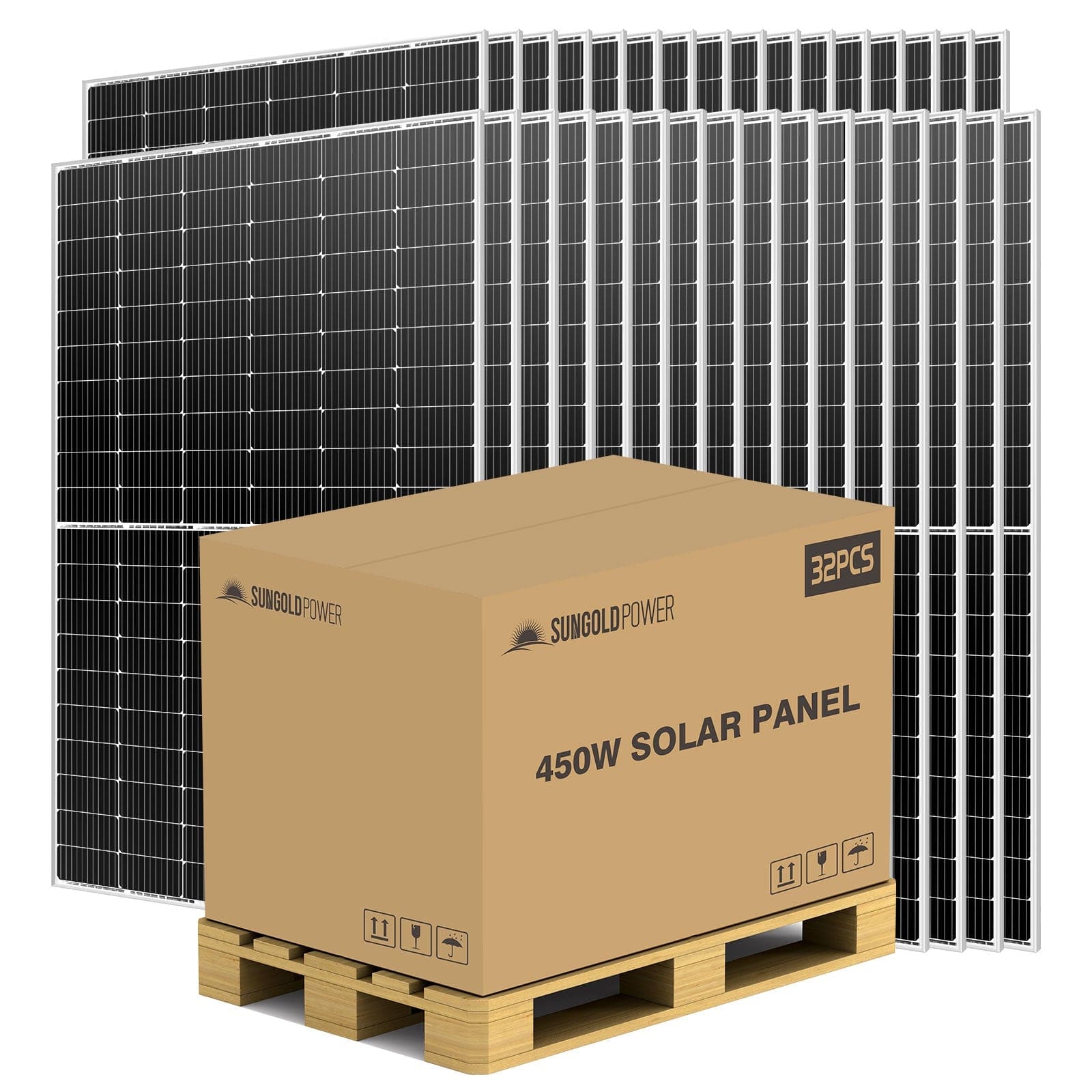 Sungold Power 450W MONO PERC SOLAR PANEL FULL PALLET (32 PANELS) | PRE ORDER: End of June Solar Panels by Pallet SunGoldPower