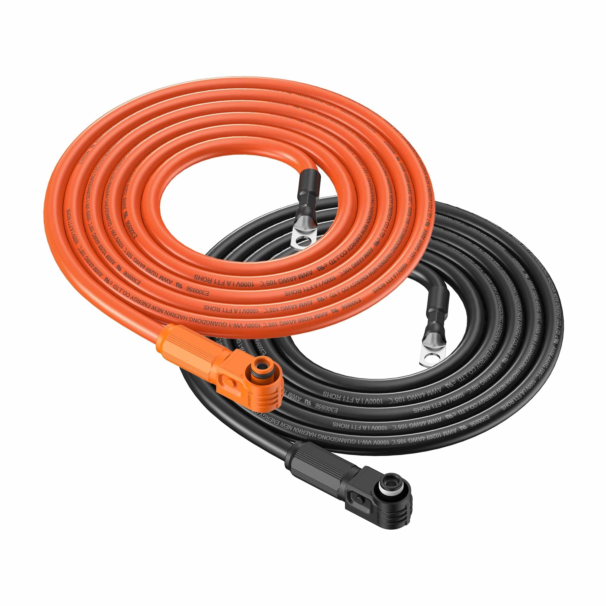RICH SOLAR 4 Gauge (4AWG) Cable Wire Connect Battery to Inverter (Orange & Black) | Choose Feet/Length Wiring Cable RICH SOLAR 10 Feet Orange & Black (Set)