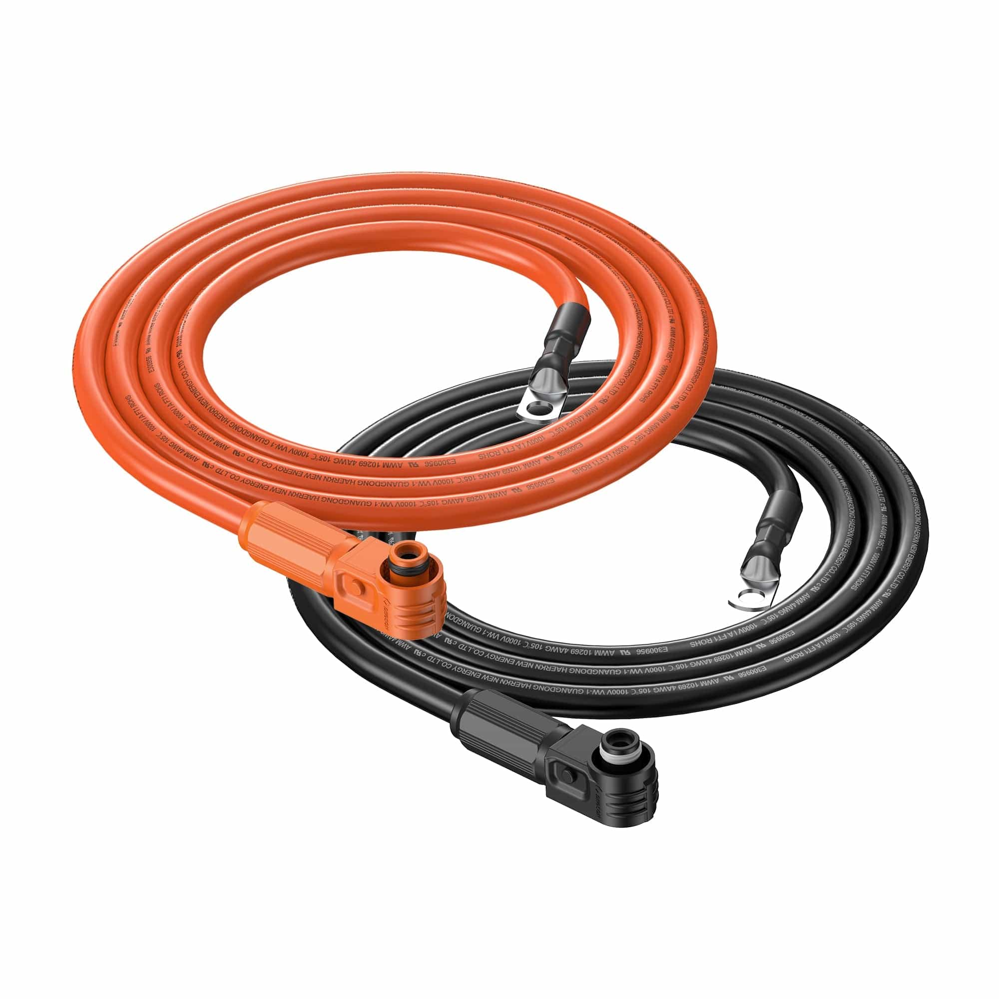 RICH SOLAR 4 Gauge (4AWG) Cable Wire Connect Battery to Inverter (Orange & Black) | Choose Feet/Length Wiring Cable RICH SOLAR 6 Feet Orange & Black (Set)