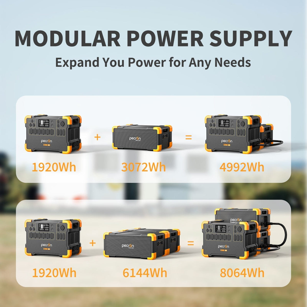 PECRON EB3000-24V Expansion Battery 3072Wh for E2000LFP ONLY Solar Generators PECRON