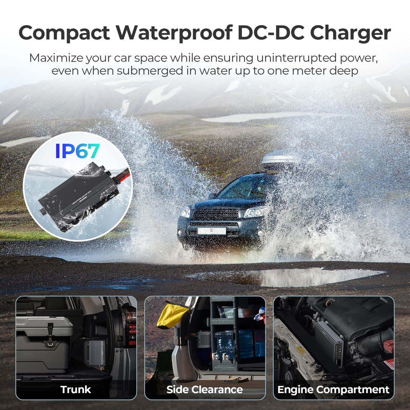Renogy 50-Amp 12V/24V IP67 Waterproof DC-to-DC Battery Charger with MPPT