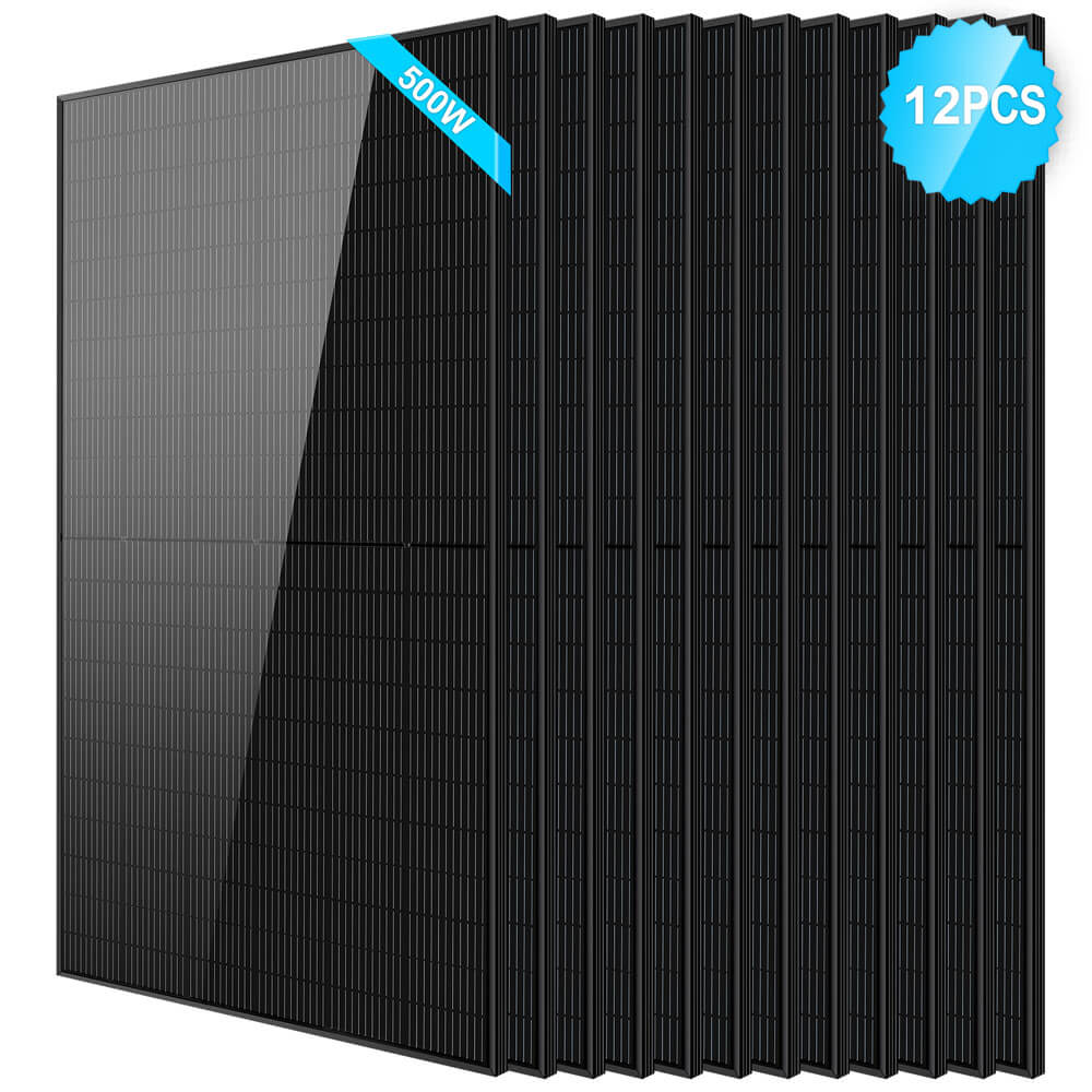 Sungold Power 500W Mono Black PERC Solar Panels Rigid Solar Panels SunGoldPower 12pcs