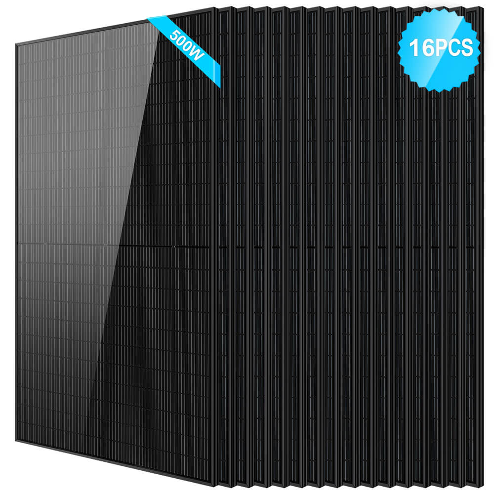 Sungold Power 500W Mono Black PERC Solar Panels Rigid Solar Panels SunGoldPower 16pcs
