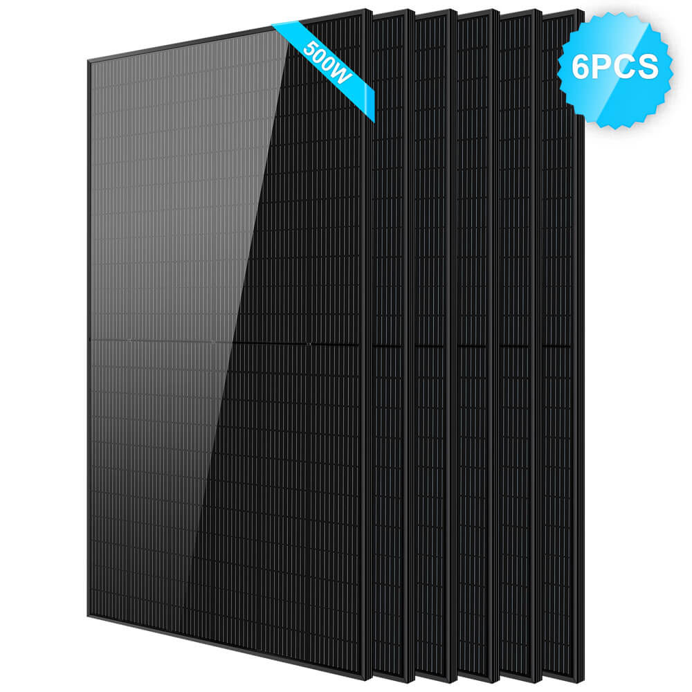 Sungold Power 500W Mono Black PERC Solar Panels Rigid Solar Panels SunGoldPower 6pcs