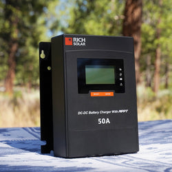 RICH SOLAR BRAVO 50 DC | 50 Amp DC-DC Solar Charge Controller with MPPT | Premium 50A 12V/24V DC-DC Solar Controller with MPPT for RVs, Trailers, Campers, Vans, Boats, Off-Grid | #1 Ranked DC to DC Solar Controller MPPT Charge Controllers RICH SOLAR