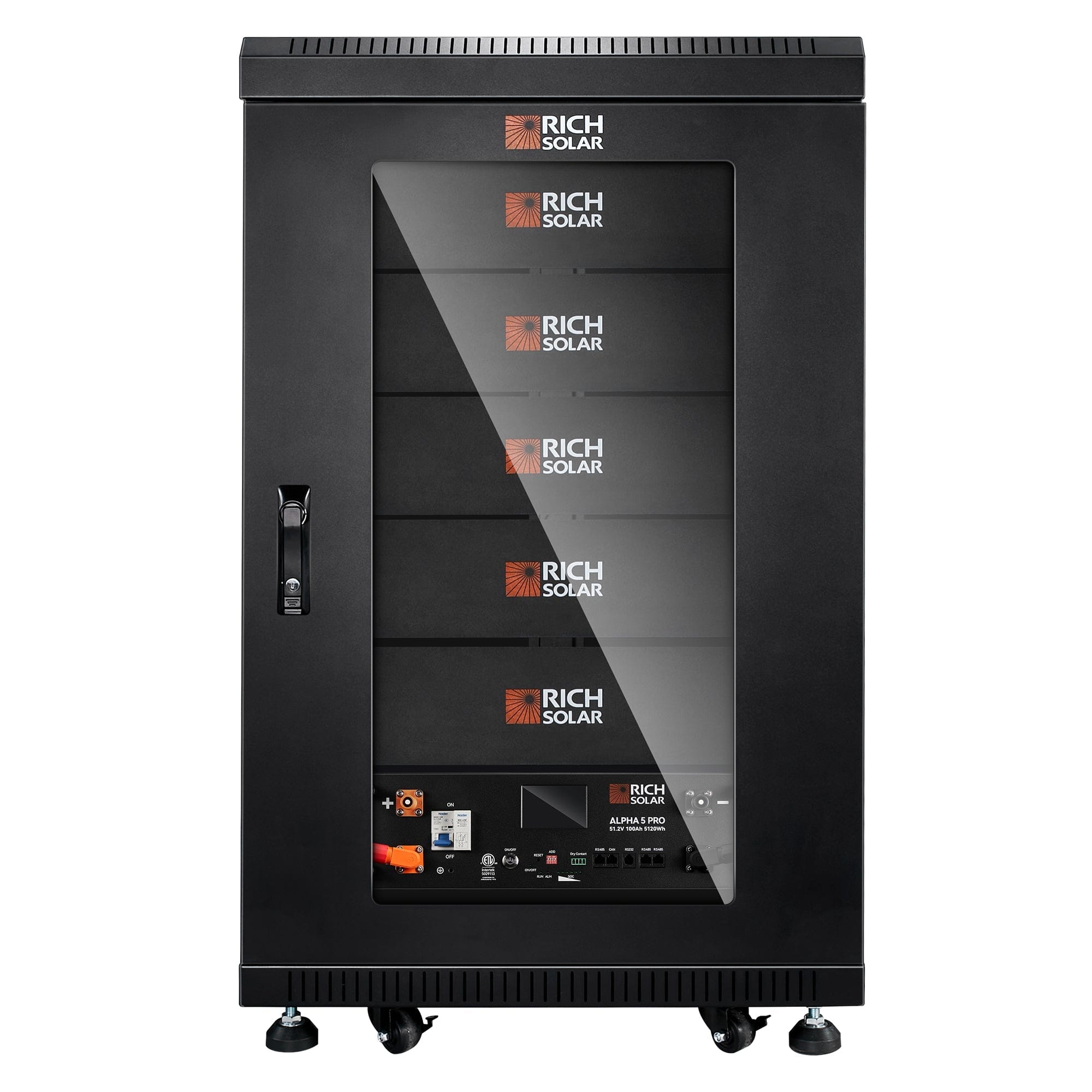 RICH SOLAR ALPHA 5 PRO | 51.2V | 100Ah LiFePO4 Battery | Premium 48V Server Rack Lithium Battery | 7,000 Lifetime Cycles | 10-Year Warranty | UL1973, UL9540A Certified (BACKORDER: 3rd week of June) Server Rack Batteries RICH SOLAR