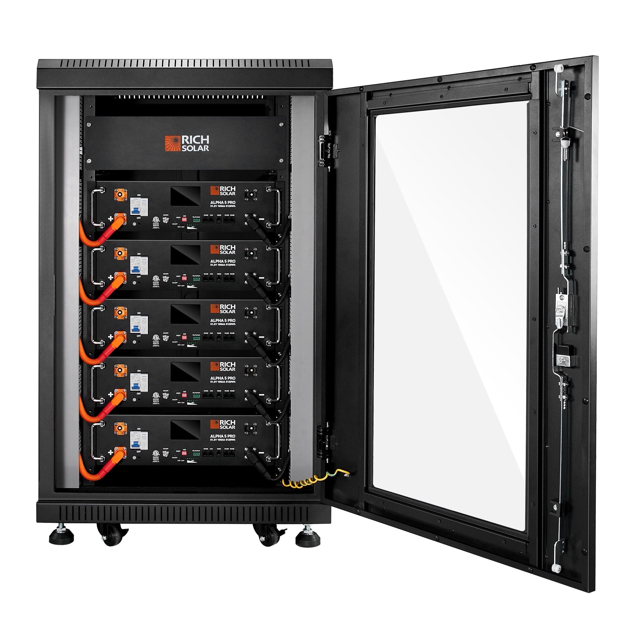 RICH SOLAR ALPHA 5 PRO | 51.2V | 100Ah LiFePO4 Battery | Premium 48V Server Rack Lithium Battery | 7,000 Lifetime Cycles | 10-Year Warranty | UL1973, UL9540A Certified (BACKORDER: 3rd week of June) Server Rack Batteries RICH SOLAR