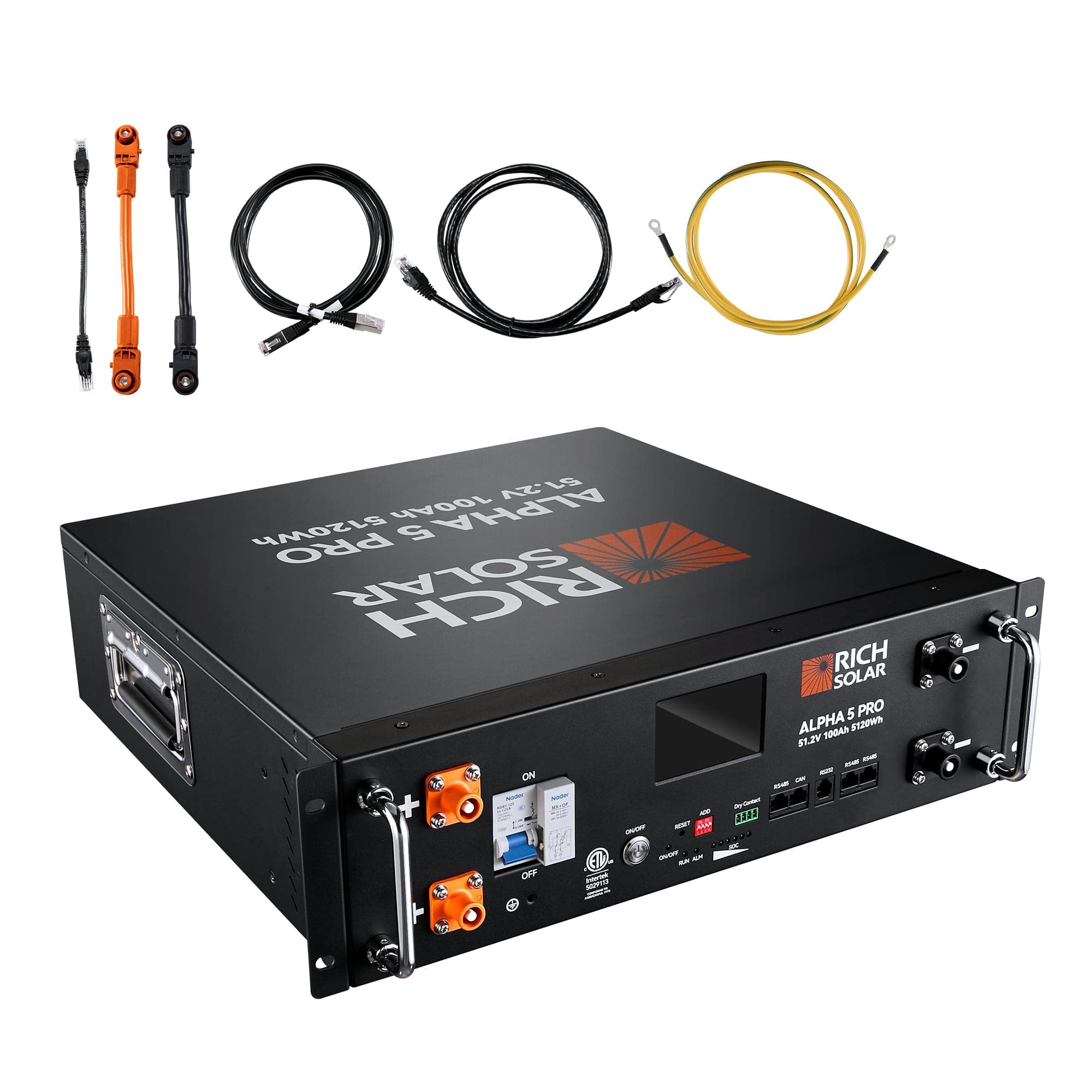 RICH SOLAR ALPHA 5 PRO | 51.2V | 100Ah LiFePO4 Battery | Premium 48V Server Rack Lithium Battery | 7,000 Lifetime Cycles | 10-Year Warranty | UL1973, UL9540A Certified (BACKORDER: 3rd week of June) Server Rack Batteries RICH SOLAR