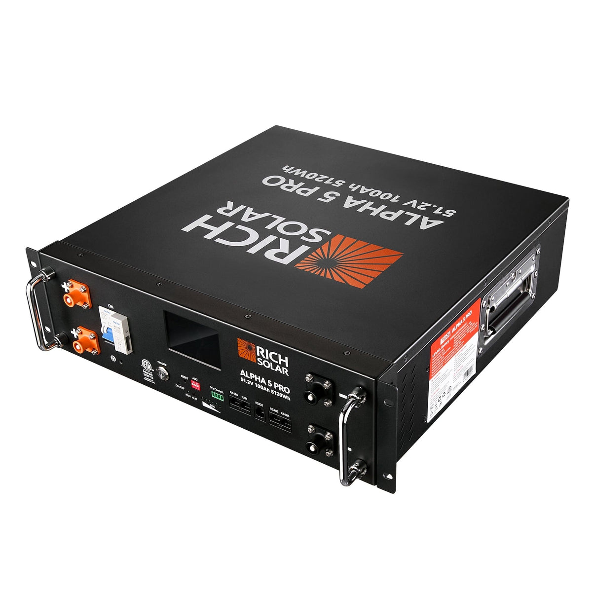 RICH SOLAR ALPHA 5 PRO | 51.2V | 100Ah LiFePO4 Battery | Premium 48V Server Rack Lithium Battery | 7,000 Lifetime Cycles | 10-Year Warranty | UL1973, UL9540A Certified (BACKORDER: 3rd week of June) Server Rack Batteries RICH SOLAR