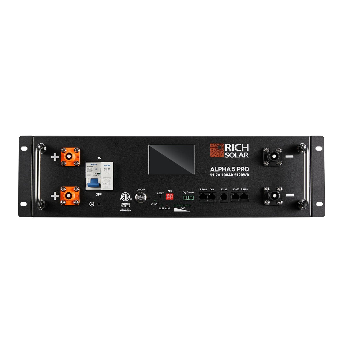 RICH SOLAR ALPHA 5 PRO | 51.2V | 100Ah LiFePO4 Battery | Premium 48V Server Rack Lithium Battery | 7,000 Lifetime Cycles | 10-Year Warranty | UL1973, UL9540A Certified (BACKORDER: 3rd week of June) Server Rack Batteries RICH SOLAR